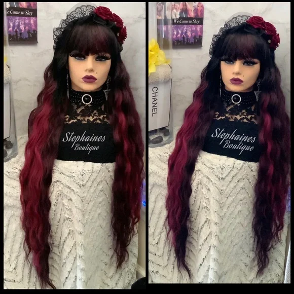 Human Hair blended no lace front Bang wig